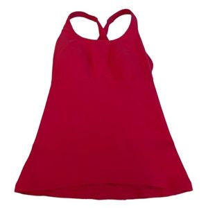 Prana Womens Size XS Berry Color Cross Back Tank With Unpadded Built in Bra